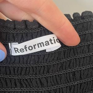Black reformation long sleeve top